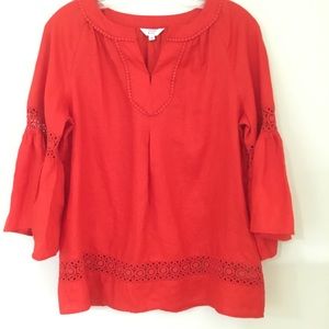 ✅SOLD✅ & Ivy red linen blouse size S